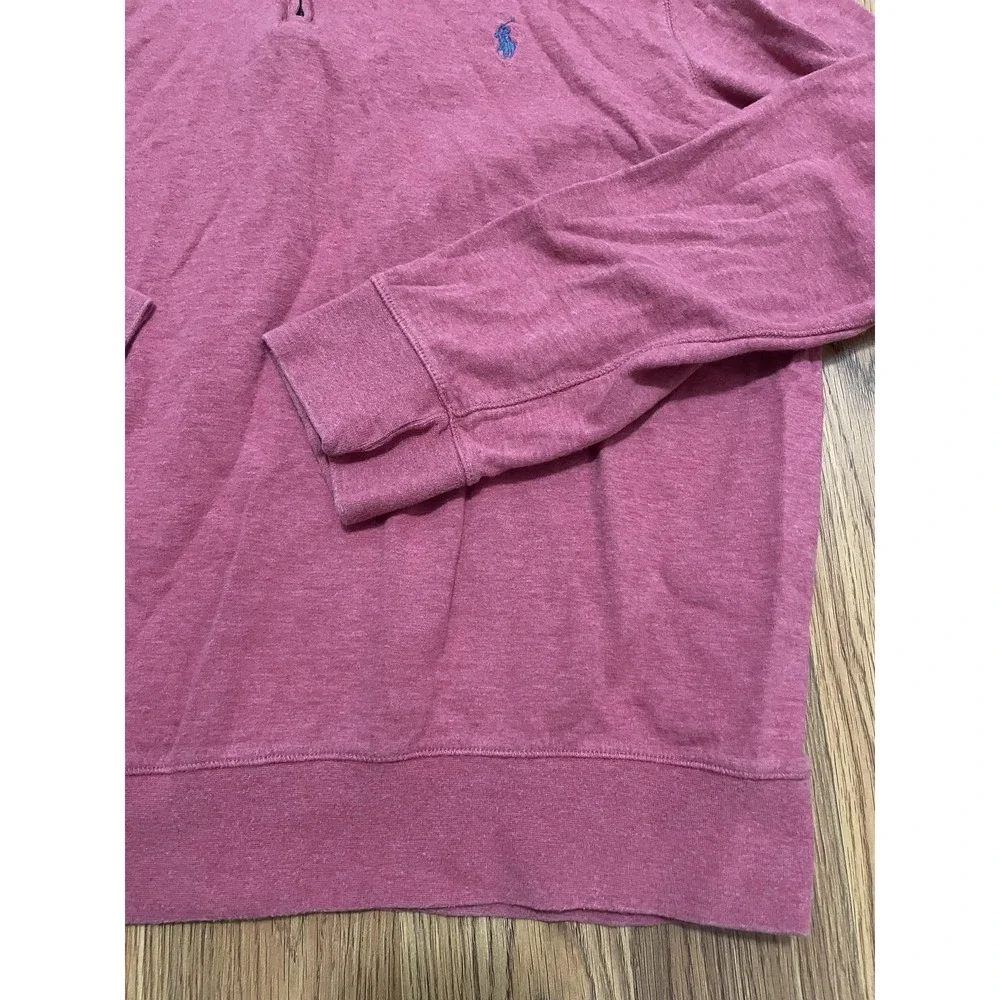 Polo Ralph Lauren Pullover Mens Large Quarter Zip Lightweight Knit Red